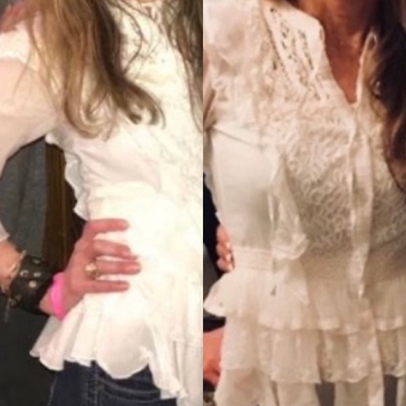 French Connection Loviest Light White Top Small - Picture 13 of 16